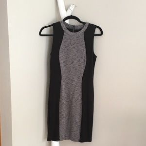 H&M black and grey fitted dress